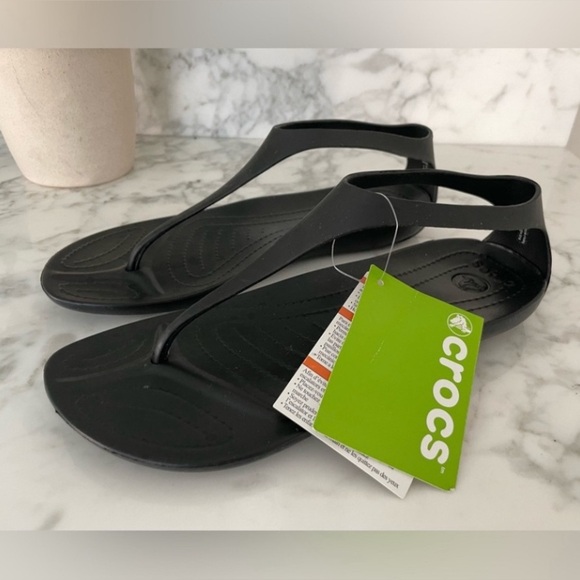 Crocs Sexi Serena Sandals Black New With Tags Beachy Resort Yacht - Picture 2 of 9